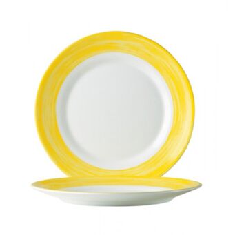 Talerz płytki żółty z hartowanego szkła 25,4 cm C.3772