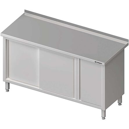 Stół przyścienny z szafką (P),drzwi suwane 1900x700x850 mm