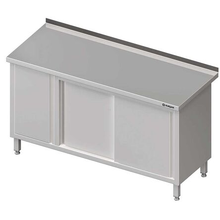 Stół przyścienny z szafką (L),drzwi suwane 1400x700x850 mm