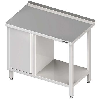 Stół przyścienny z szafką (L),i półką 1600x600x850 mm