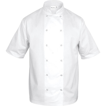Bluza kucharska biała krótki rękaw M unisex