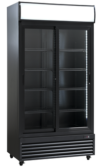 Szafa chłodnicza przeszklona SD802BSLE | drzwi przesuwne | 690 l (RQ801SL)
