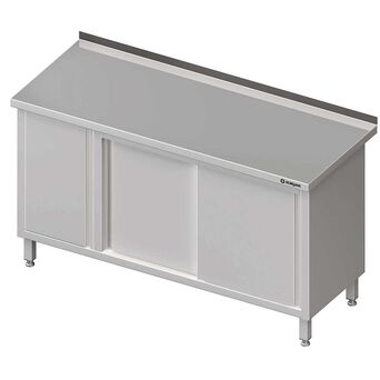 Stół przyścienny z szafką (L),drzwi suwane 1400x600x850 mm