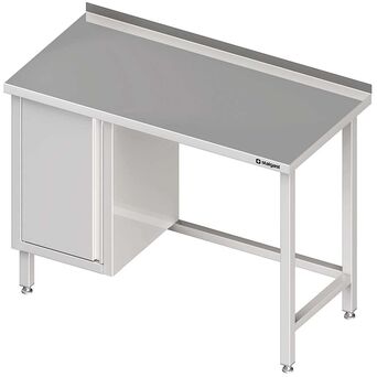 Stół przyścienny z szafką (L),bez półki 1300x600x850 mm